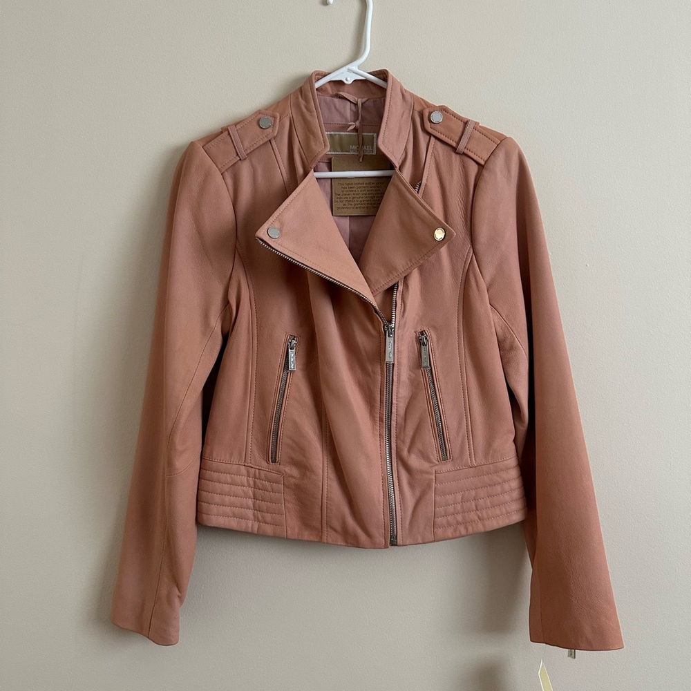 Michael Kors Pink Leather Jacket